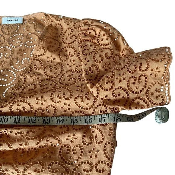 SANDRO LIVIO BRODERIE ANGLAISE TOP SIZE MEDIUM